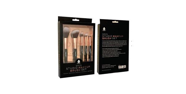 Pursonic 5 Pcs Studio Makeup Brush Set - Black