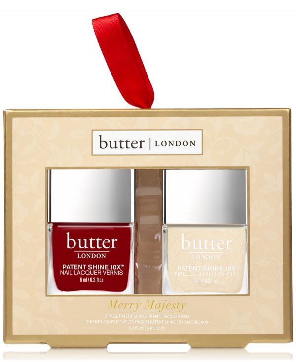 butter London 2-Pc. Merry Majesty Mini Patent Shine 10X Nail Lacquer Set - Her Majestys Red High Street Creme